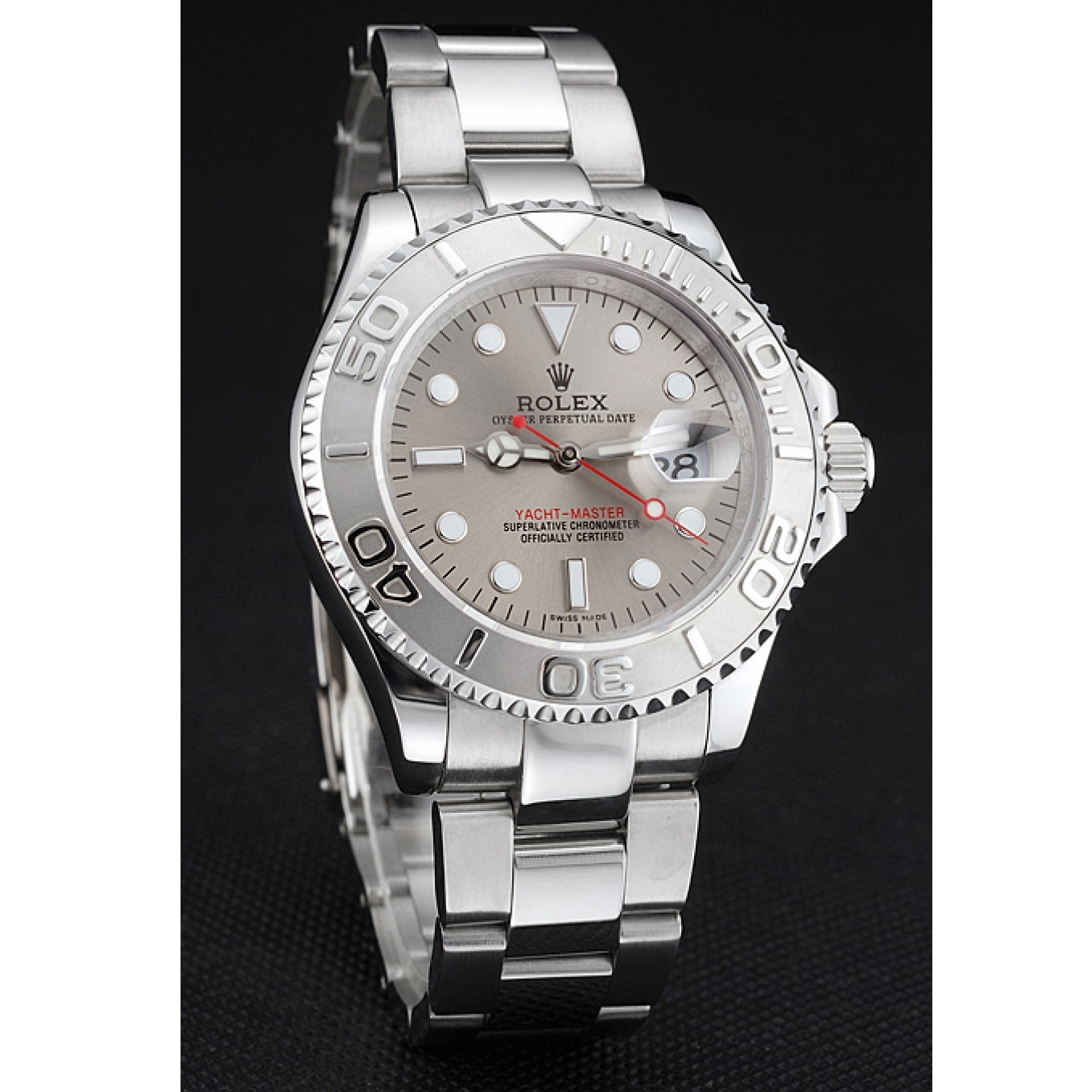 Rolex aaa copy Yacht-Master Steel Gray And Stainless Rolex Swiss Dial Bracelet Case 0715